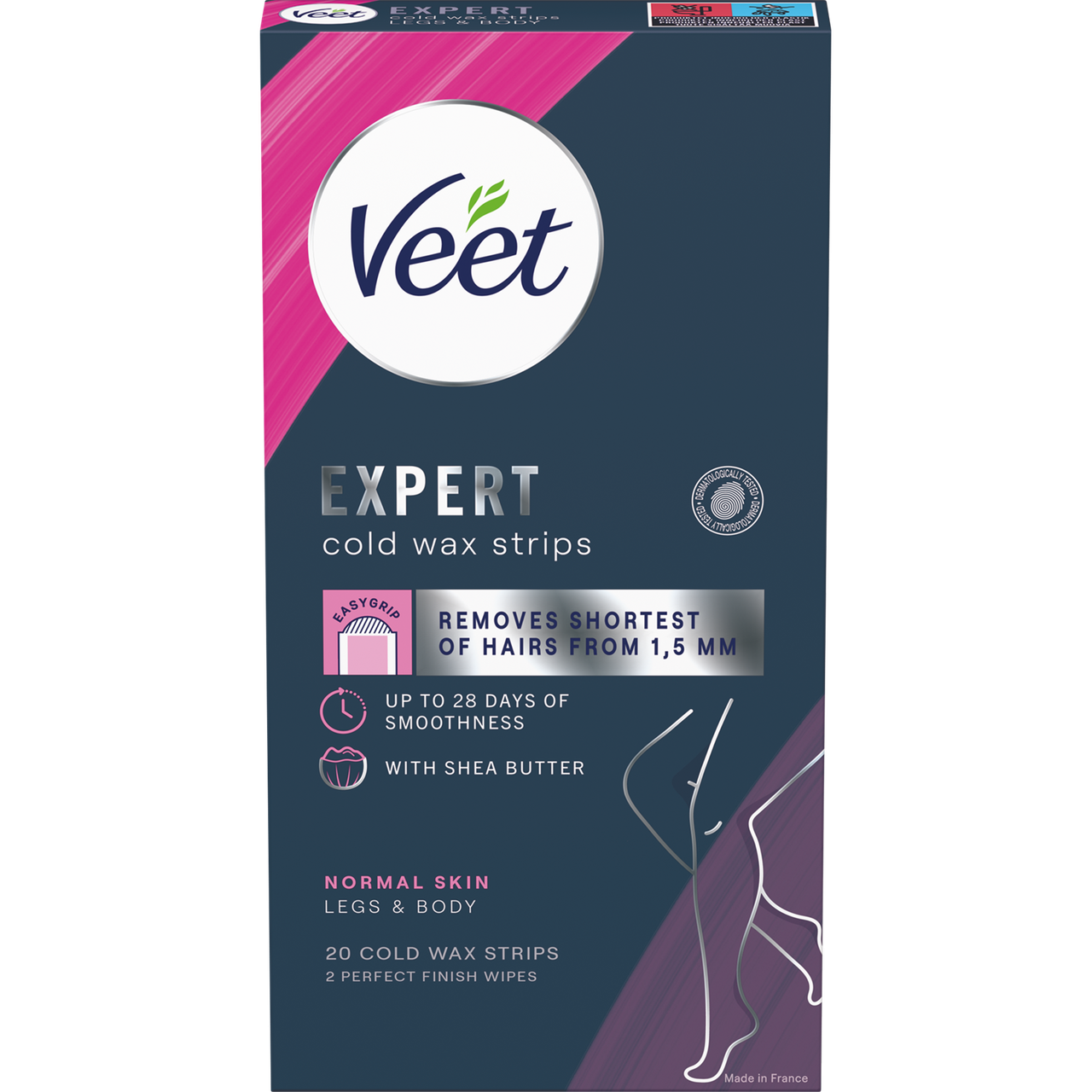 Veet Expert Cold Wax Strips Legs & Body Normal Skin 20kpl