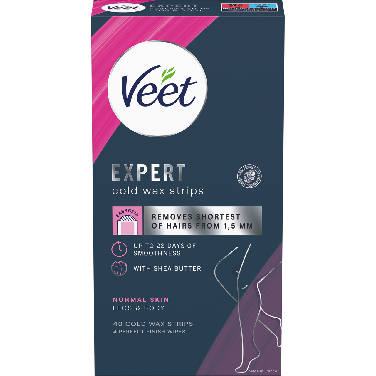 Veet Expert Cold Wax Strips Legs & Body Normal Skin 40kpl