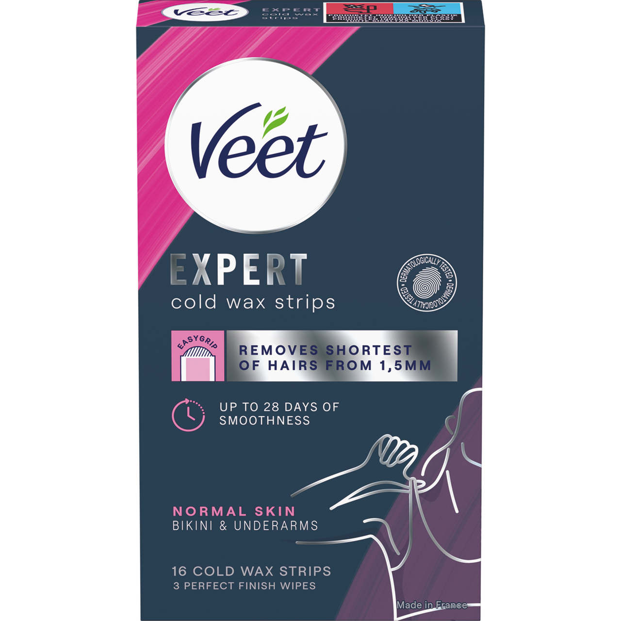 Veet Expert Cold Wax Strips Bikini & Underarm Normal Skin