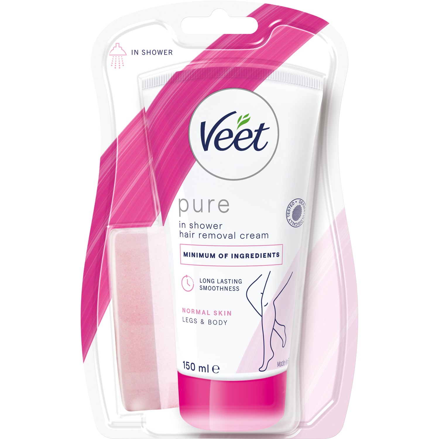 Veet Pure In-Shower Hair Removal Cream Legs and Body Normal Skin